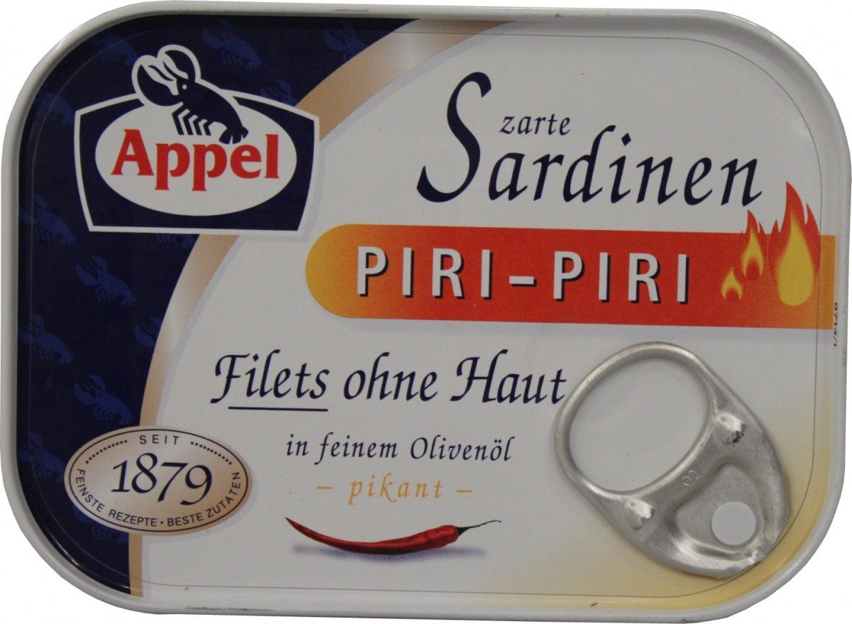 66EUR/100g) Appel Sardinen Piri Piri 105g