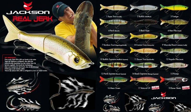 Jackson Real Jerk Jerkbait Wobbler Hecht Zander Barsch