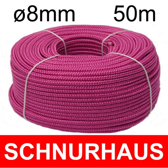 PINK 8mm Reepschnur 50m Leine Schnur Seil Schot Tampen