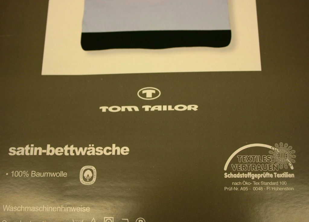 TOM TAILOR Satin Bettwäsche 3 Teilig Bettbezug 200 x 200 cm + 2