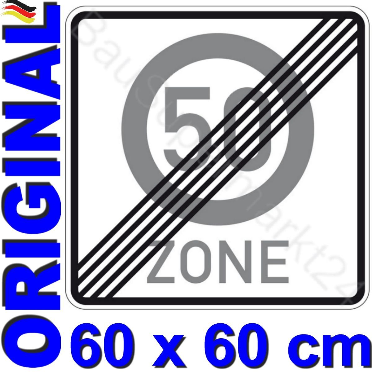 Schild 60. Geburtstag ZONE ENDE 50 Verkehrsschild StVO