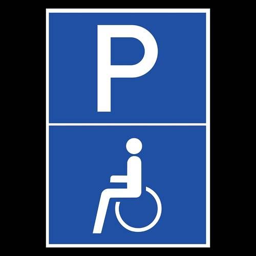 Behinderten Parkplatz Schild   Rollstuhl (1026)