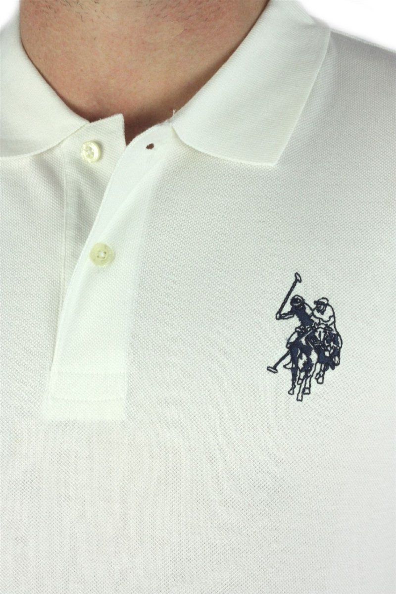 US Polo Assn. Big Pony Polo Shirt Weiß Navy Pique NEU OVP 69