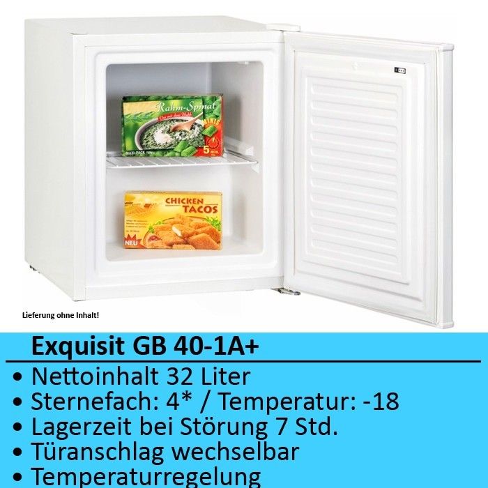 Gefrierbox Gefrierschrank Exquisit GB 40 1A+ Karton beschädigt