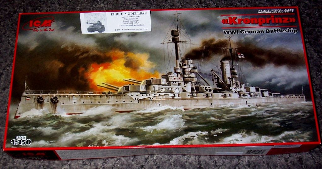 WWI Schiff german Battleship Kronprinz in 1350 ICM Neu