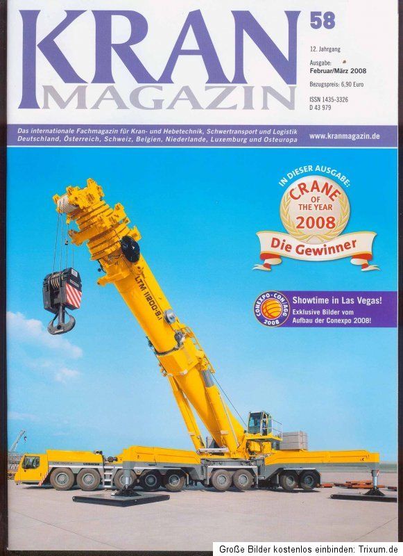 Kran Magazin Heavy Transport ATF GROVE, FAUN LTM LIEBHERR CRANE