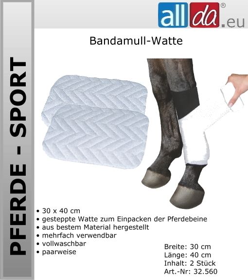 Bandagen Bandamull Watte Pferdebeine Reitsport (32.560)