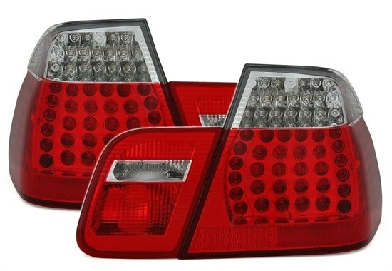 LED RÜCKLEUCHTEN SET in ROT WEISS für 3er BMW E46 Limo 5/98