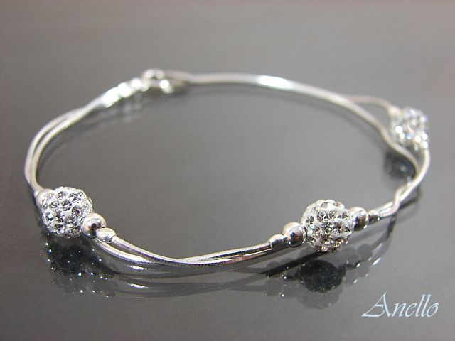 Elegantes Silber Armband verdoppeln mit Swarovski Elementents Silber