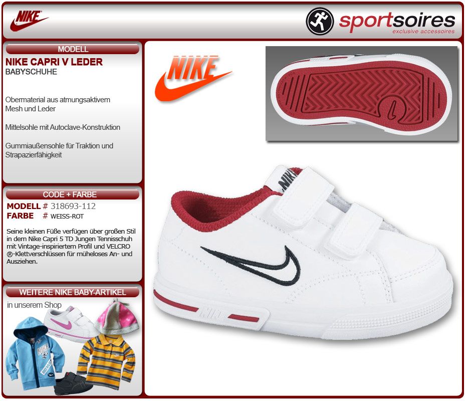 NIKE BABYSCHUHE LEDER CAPRI V 5 318693 112 Gr. 20