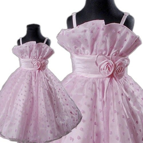 KD040 4 Blumenmädchen Kleid Festkleid Pink Gr.98/104