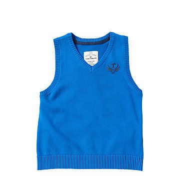 Jungen klassischer Pullunder blau unifarben, 92 104 116 128