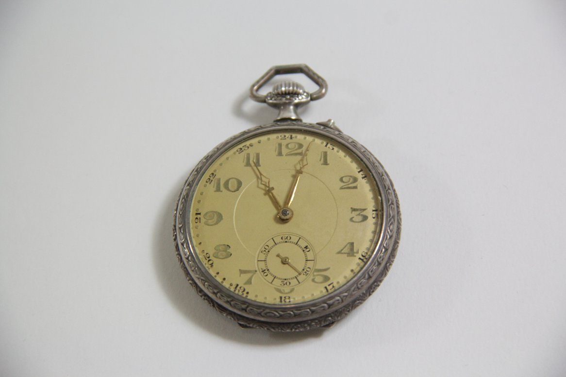 Taschenuhr ~1900 800er Silber Handaufzug funktioniert