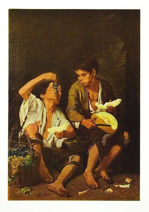 MURILLO B. E.~Melonen  und Traubenesser~77x58cm