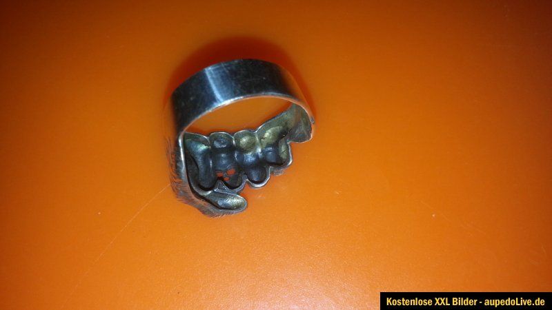 925 SILBER RING FAUST TOTENKOPF BIKER 1% EK1