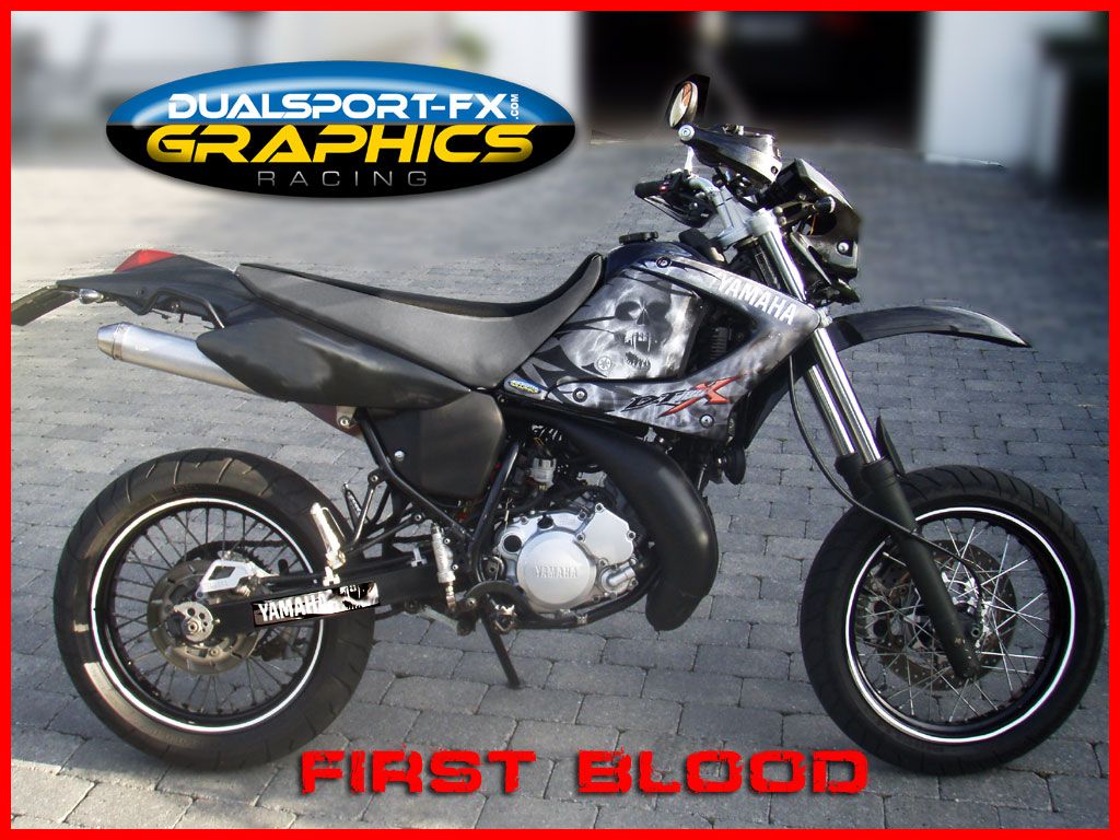 YAMAHA DT 125 X FIRST BLOOD DEKOR, DECO DECAL fits YAMAHA DT 125 X