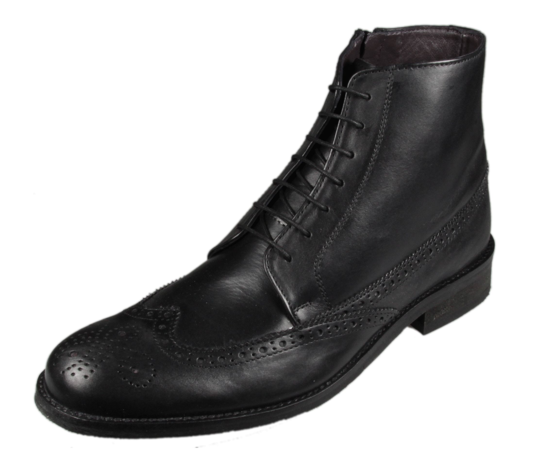 NEU MEXX LEDER HERREN STIEFELETTEN BOOTS SCHWARZ Gr.45 FLÜGELKAPPE