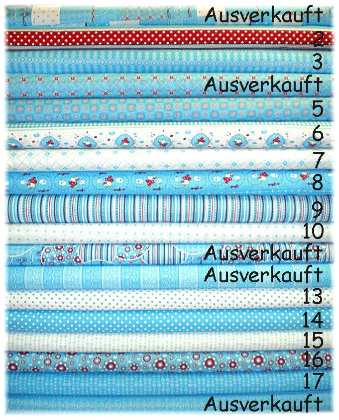 , tante ema, Baumwolle, Stoffpaket 129 sweet, blau türkis