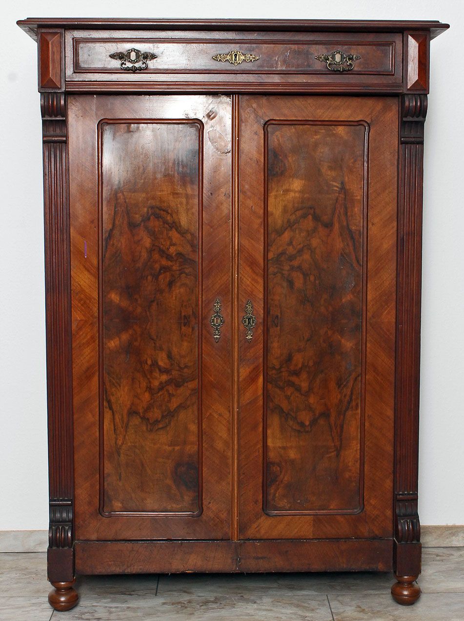 Vertiko Gründerzeit Schrank Anrichte Nußbaum furniert ca. 1890