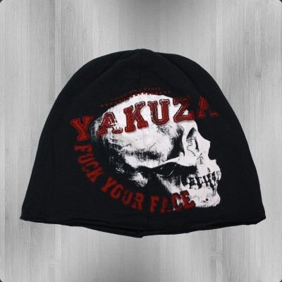 Yakuza leichte Mütze YB 138 Skull Beanie schwarz Jakuza Ink black