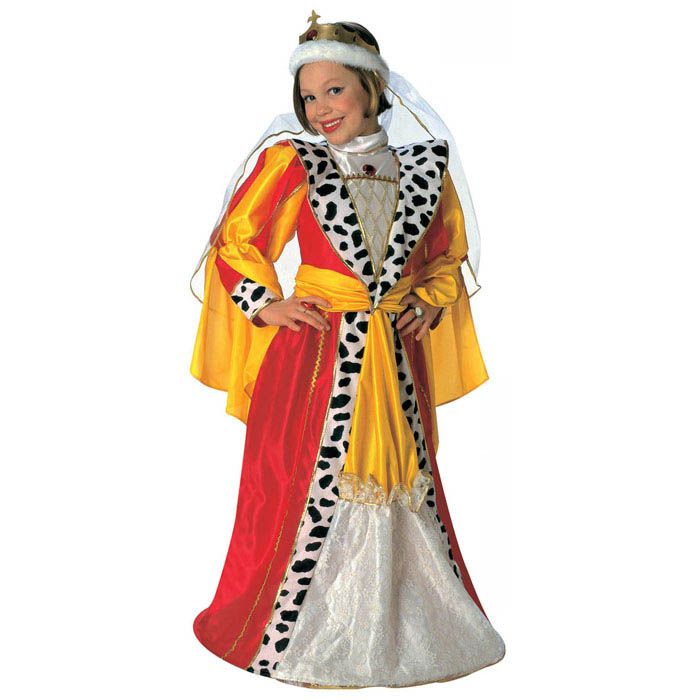 KONIGIN KOSTUM Karneval Fasching Kaiserin Maedchen Kleid 134 140 3703