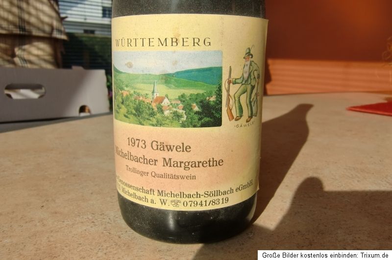 Besonderes Geschenk 1973er Trollinger Michelbacher Margarethe