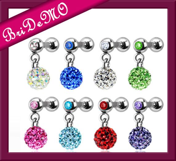 Helix Ohrpiercing Ferido Crystal Dangle Gem Ball Cartilage Tragus