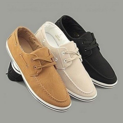 Trendy Herren Sneaker Schnürer 151 Business Schwarz Beige oder Braun