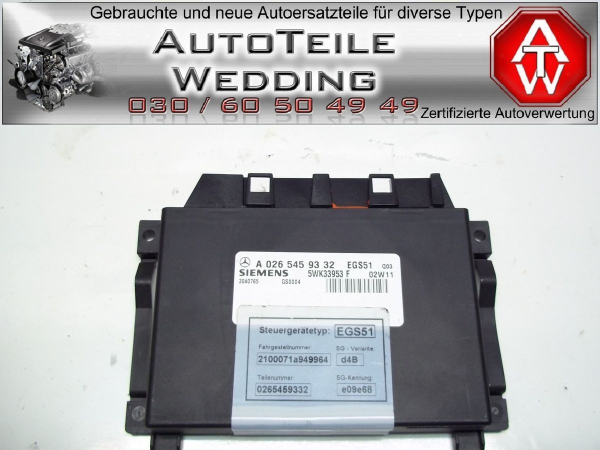 Mercedes Getriebe EGS Steuergerät W208 W210 A0265459332