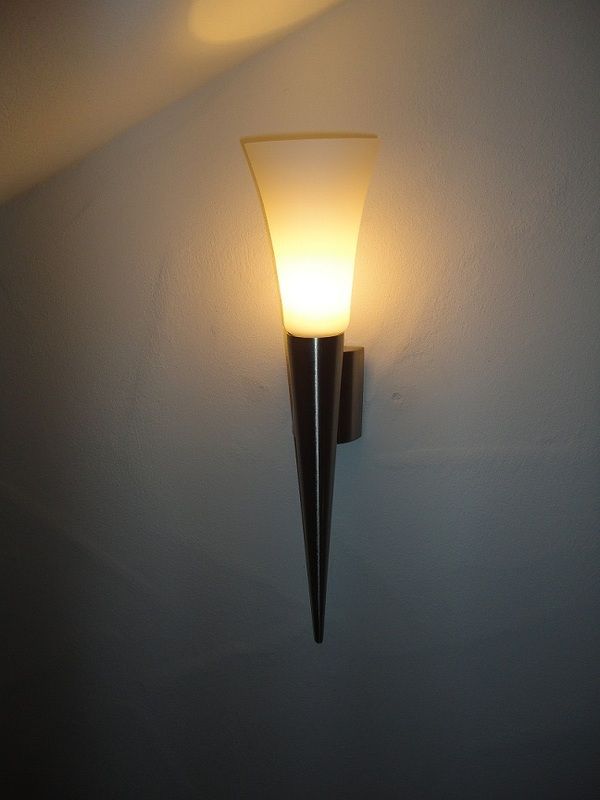 MODERNE WANDLEUCHTE WANDLAMPE NICKEL FACKELLEUCHTE FACKELLAMPE LAMPE