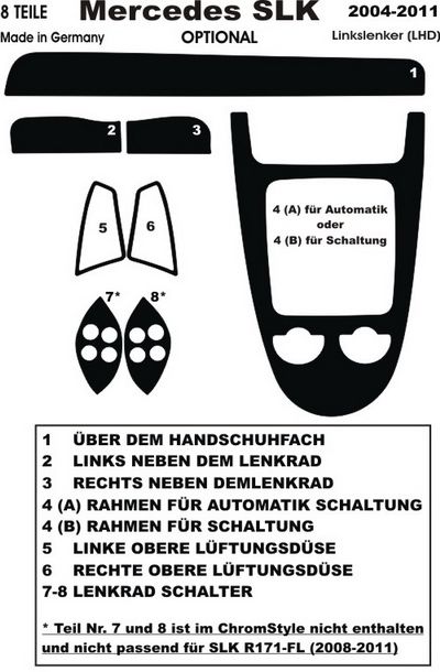 MB SLK R171, 171 Interieur Chrom,Carbon,Alu