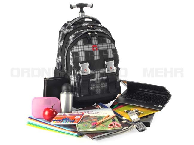 TAKE IT EASY Schulrucksack PLAID Schultrolley Trolley Trolleyrucksack