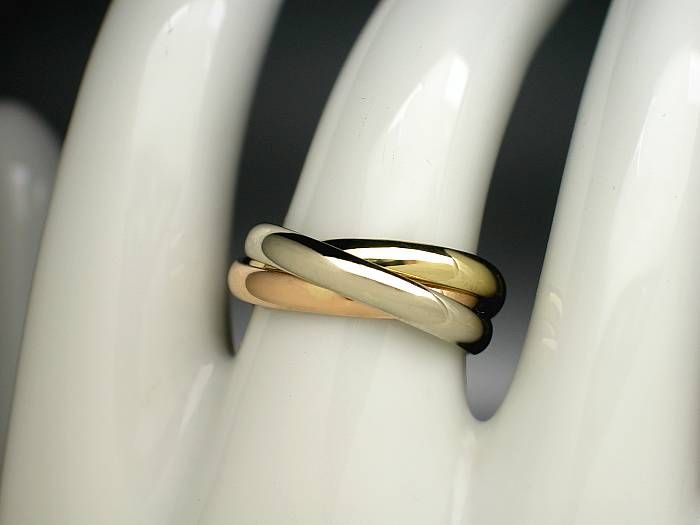 SCHNÄPPCHEN RING 3 Ringe ineinander 14K/585 Gelb Rot Weißgold