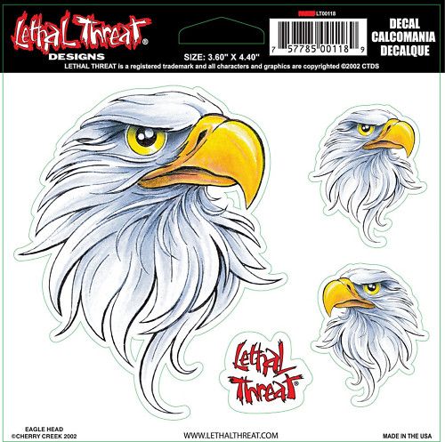 Lethal Threat Sticker Motorrad Harley Vespa Board Aufkleber USA ADLER