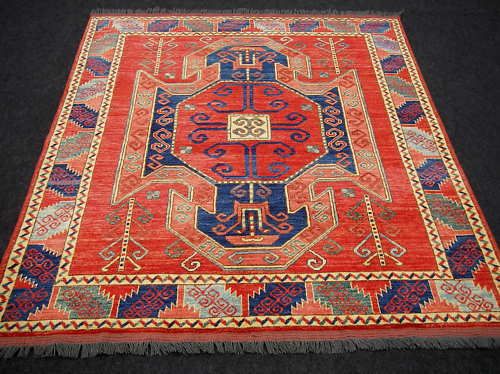 Orient Kazak Teppich Neu 191 x 160 cm Kasak Schild Rug Kaukasus