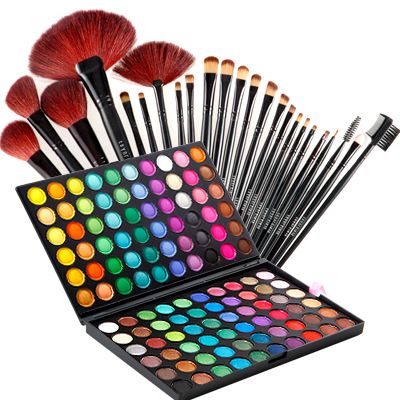 120 Farbe Lidschatten Palette +24tlg Make up Pinsel Set