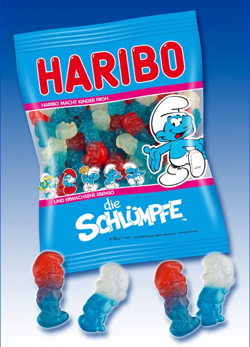 Haribo Die SCHLÜMPFE 6 Beutel a 200g Fruchtgummi gelatinefrei NEU