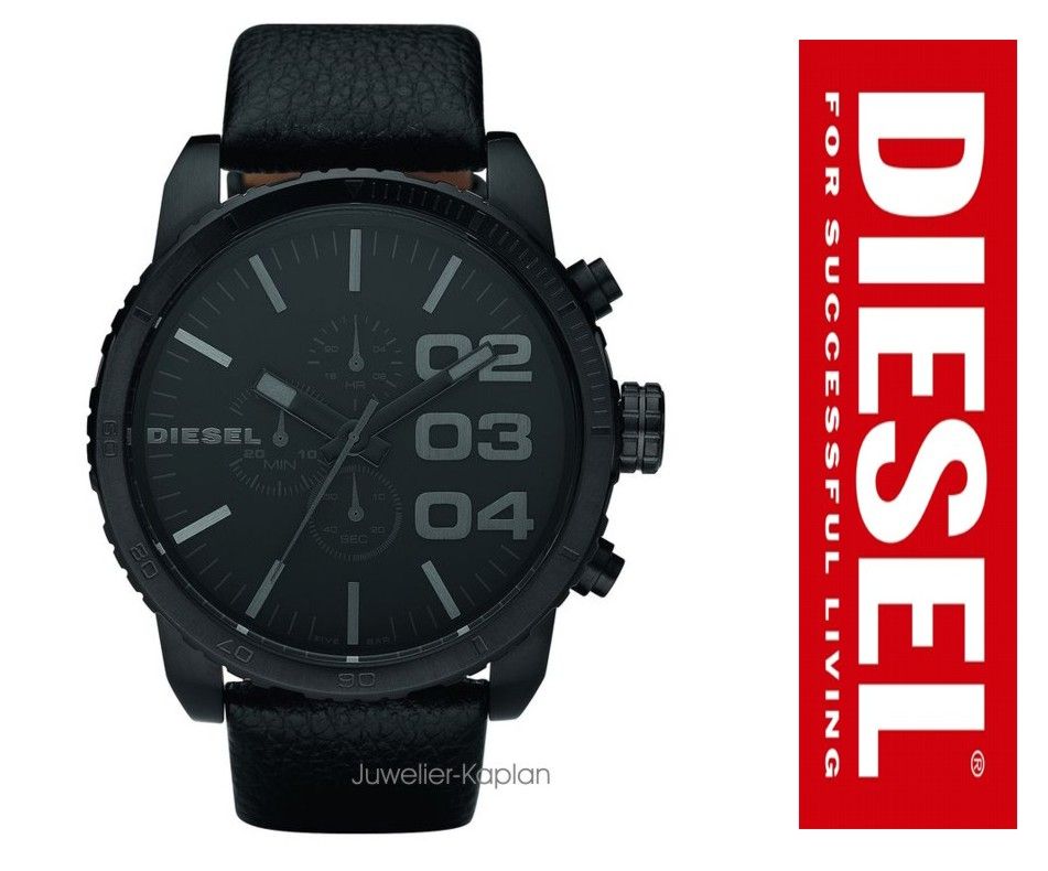 DIESEL Herren Uhr Leder Schwarz CHRONOGRAPH DZ4216 Herrenuhr UVP 199