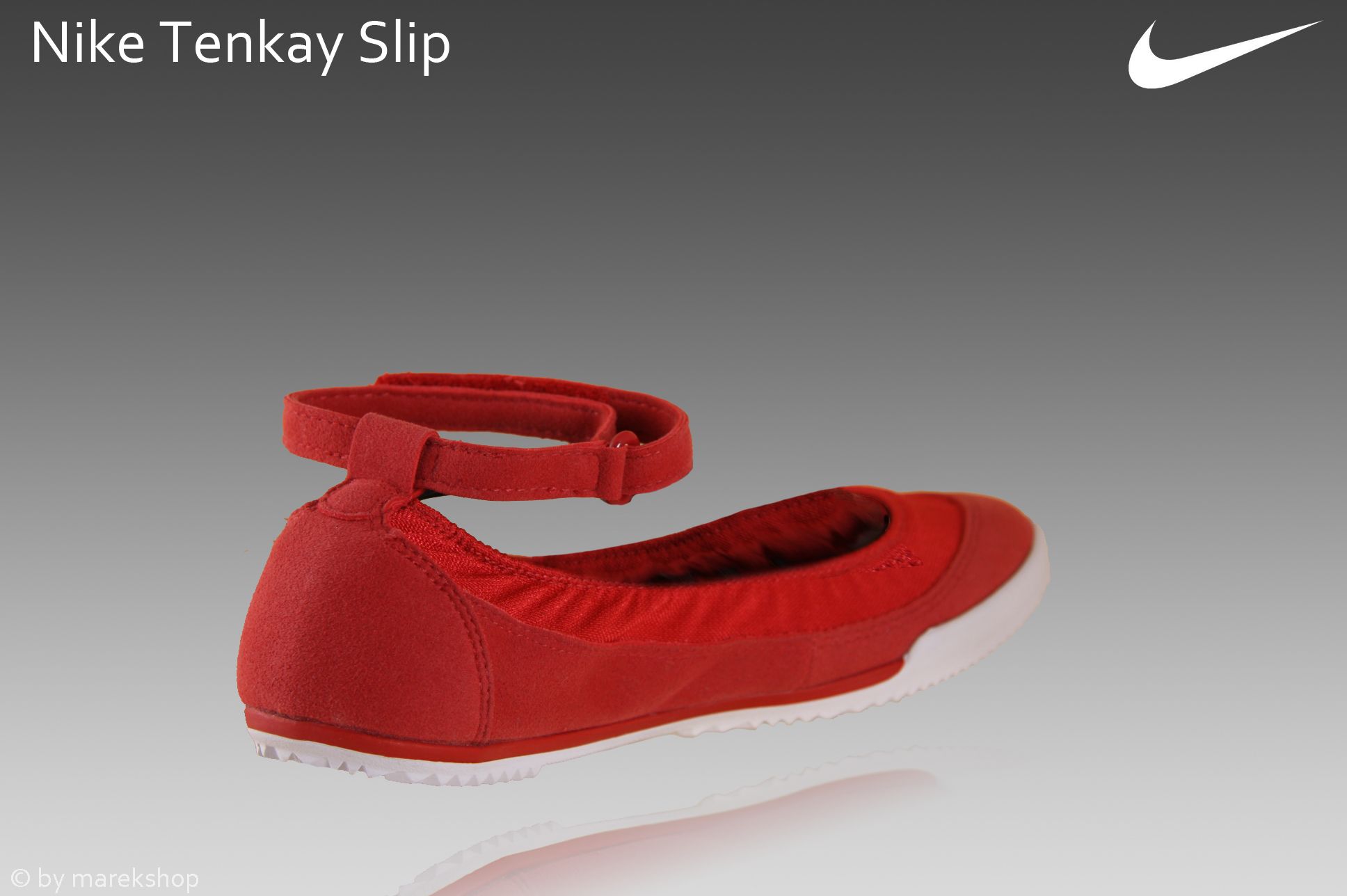 Nike Tenkay Slip Ballerina Gr.38 Ballerinas rot Slipper Schuhe 429888