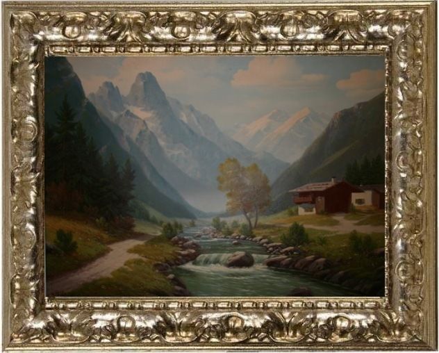 OIL PAINTING Flusslandschaft Hugo Thiele 188 2 Qualitaet zumTop Preis