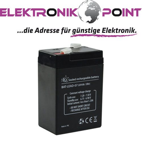 Bleiakku Akku Wiederaufladbare Batterie 6 V 4 Ah