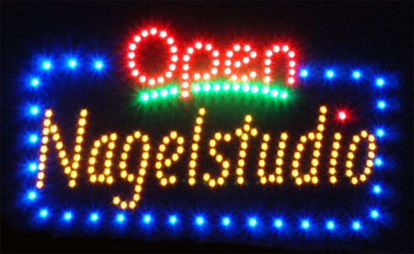 LEDschilder Open Nagelstudio Nageldesign