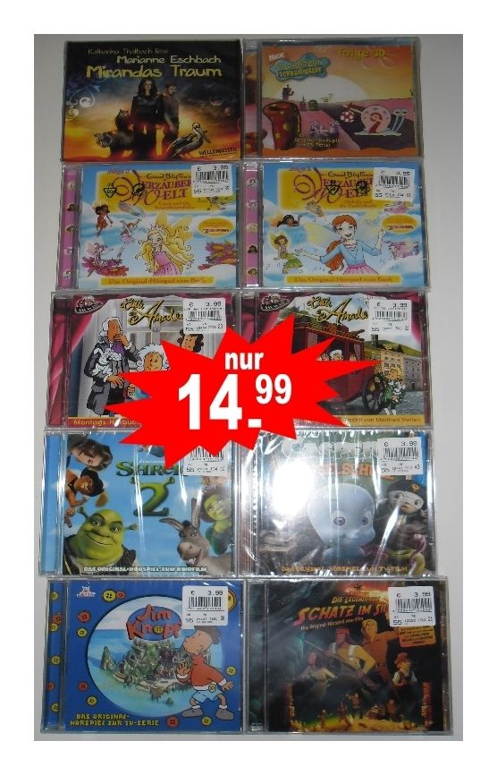 XXL HÖRSPIEL PAKET FÜR KINDER 10 versch.Kinder Hörspiele 13 CDs