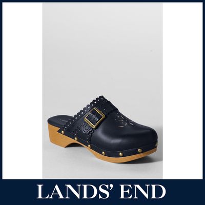 LANDS´ END Mädchen Clogs Pantoffel Hausschuh Kunstleder