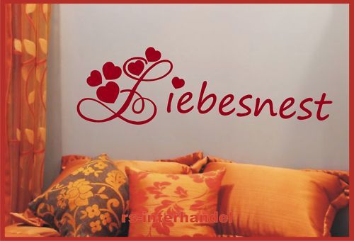 Wandtattoo Spruch Liebesnest Schlafzimmer 80cm ★234