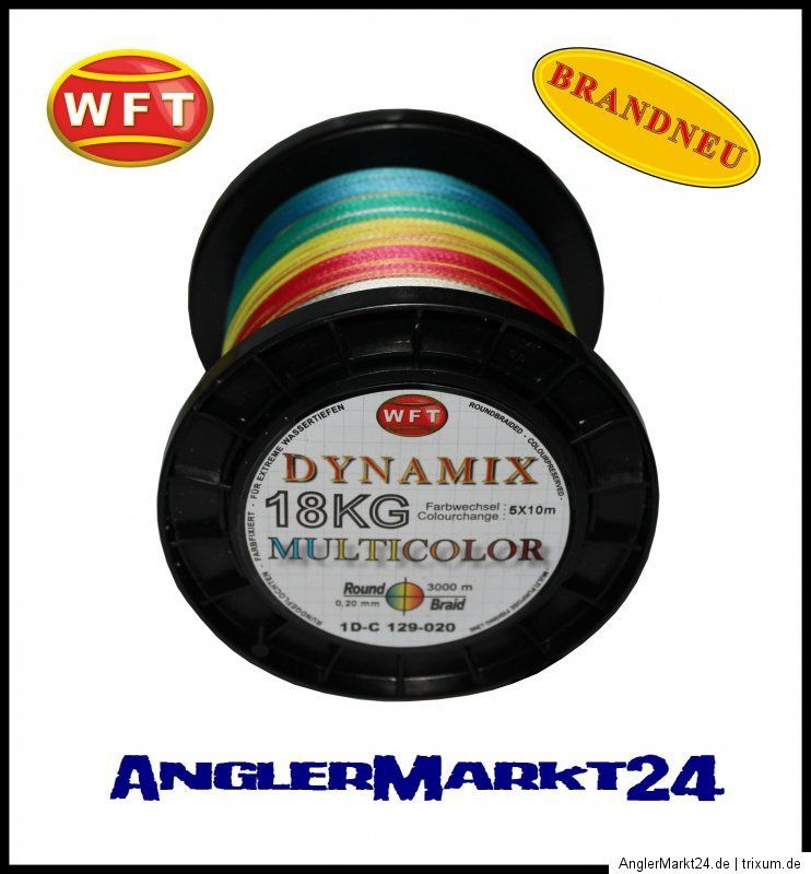 WFT Round DYNAMIX KG MULTICOLOR geflochtene Angelschnur 100m von der