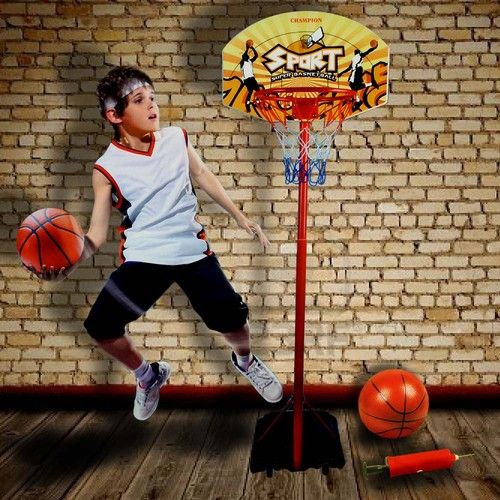 Basketballkorb mit Ständer 235cm SET Basketball Ballpumpe Korbball