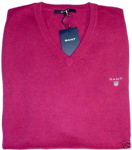 GANT Pullover NEU V Ausschnitt 2XL Lila 100% Baumwolle