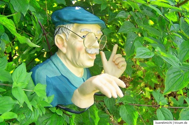 Neugieriger Nachbar, Gartenstecker, Opa Schmidt