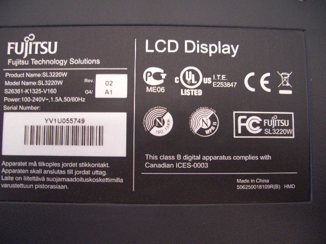 Fujitsu LCD Display SL3220W Monitor Bildschirmdiagonale 56cm ax258 1